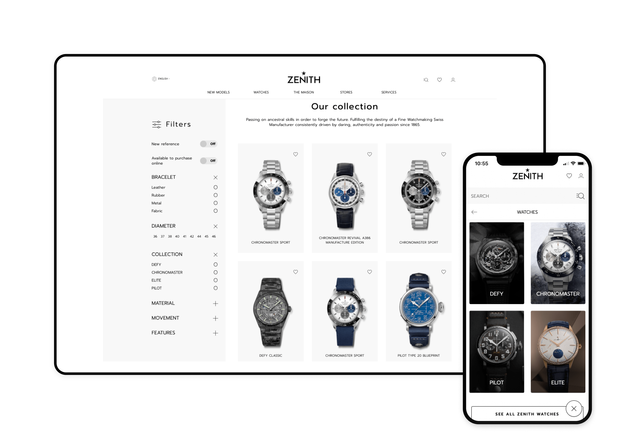Zenith Watches Vue Storefront Case Studies